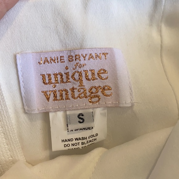Exclusive: Janie Bryant For Unique Vintage White Halter Tarrytown Hostess Dress - Picture 3 of 3